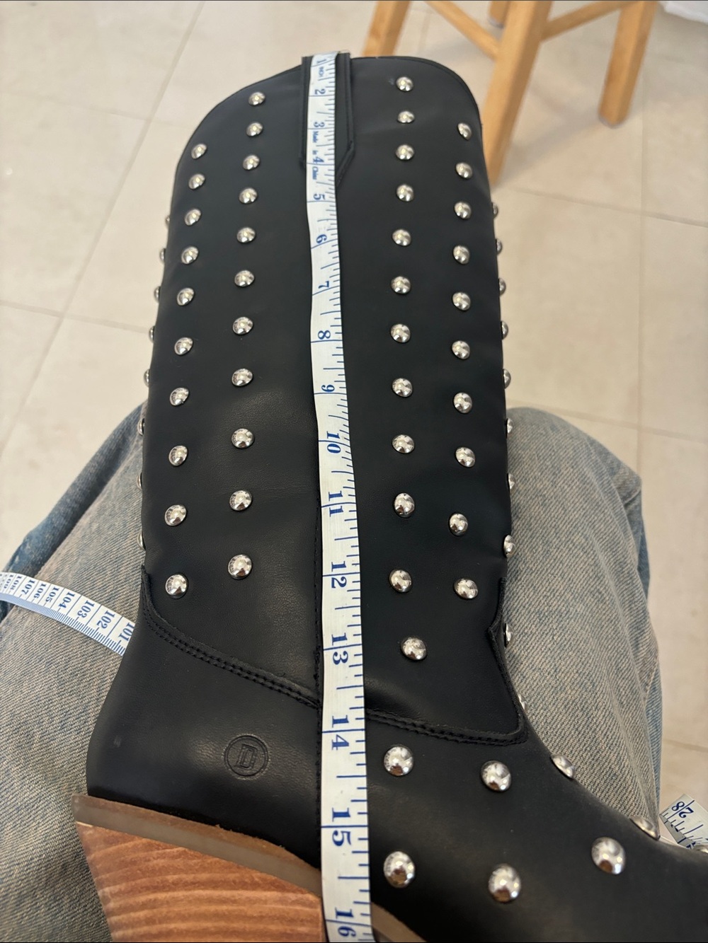 Dingo Black Studded tall Leather Boots - Picture 9 of 11